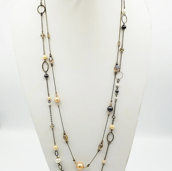 Dainty Necklace | Long Double Strand Beaded - Picture 7 of 10